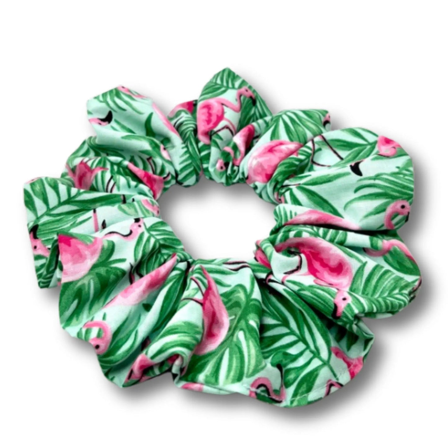 Palm Leaf Flamingos Summer Scrunchie Enchanted Scrunch