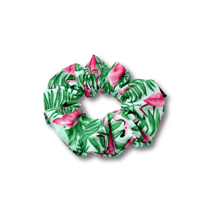 Mini Palm Leaf Flamingos Summer Scrunchie Enchanted Scrunch