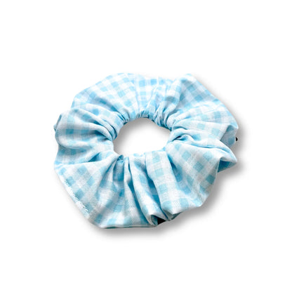 Mini Light Blue Gingham Spring Scrunchie Enchanted Scrunch