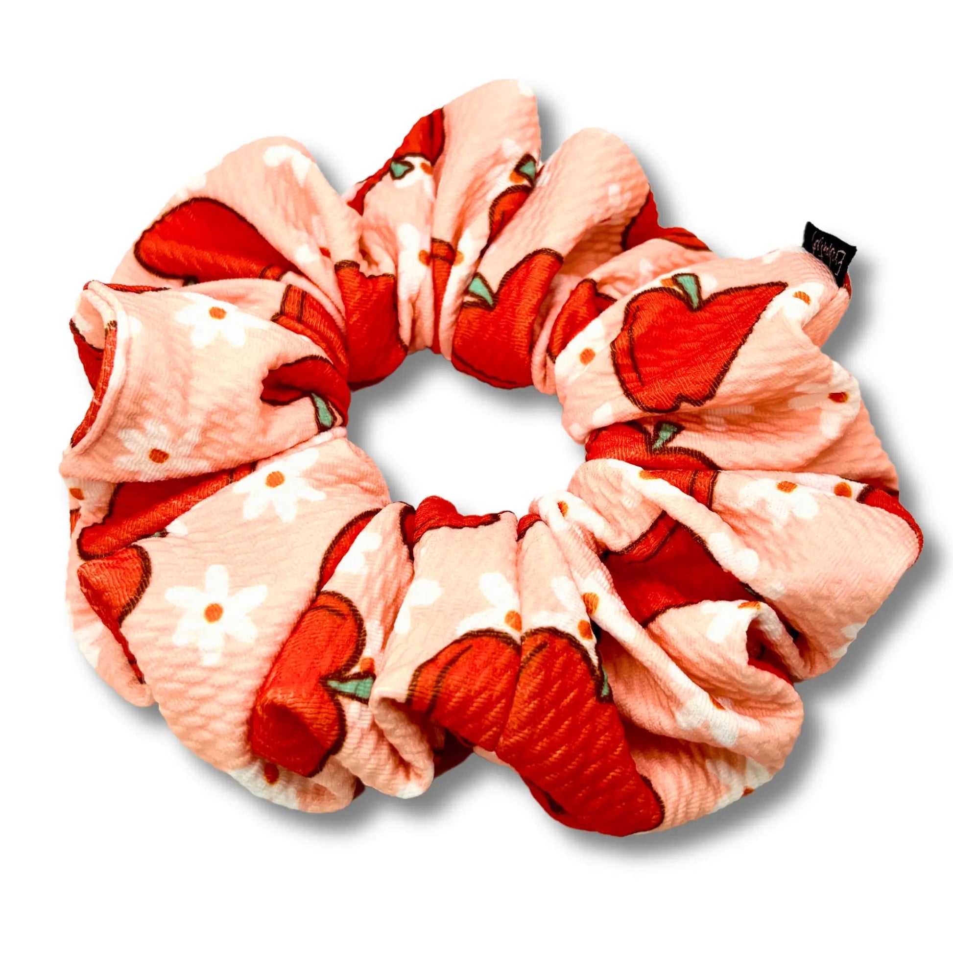 Pink Floral Apple School Bullet Scrunchie Enchanted Scrunch