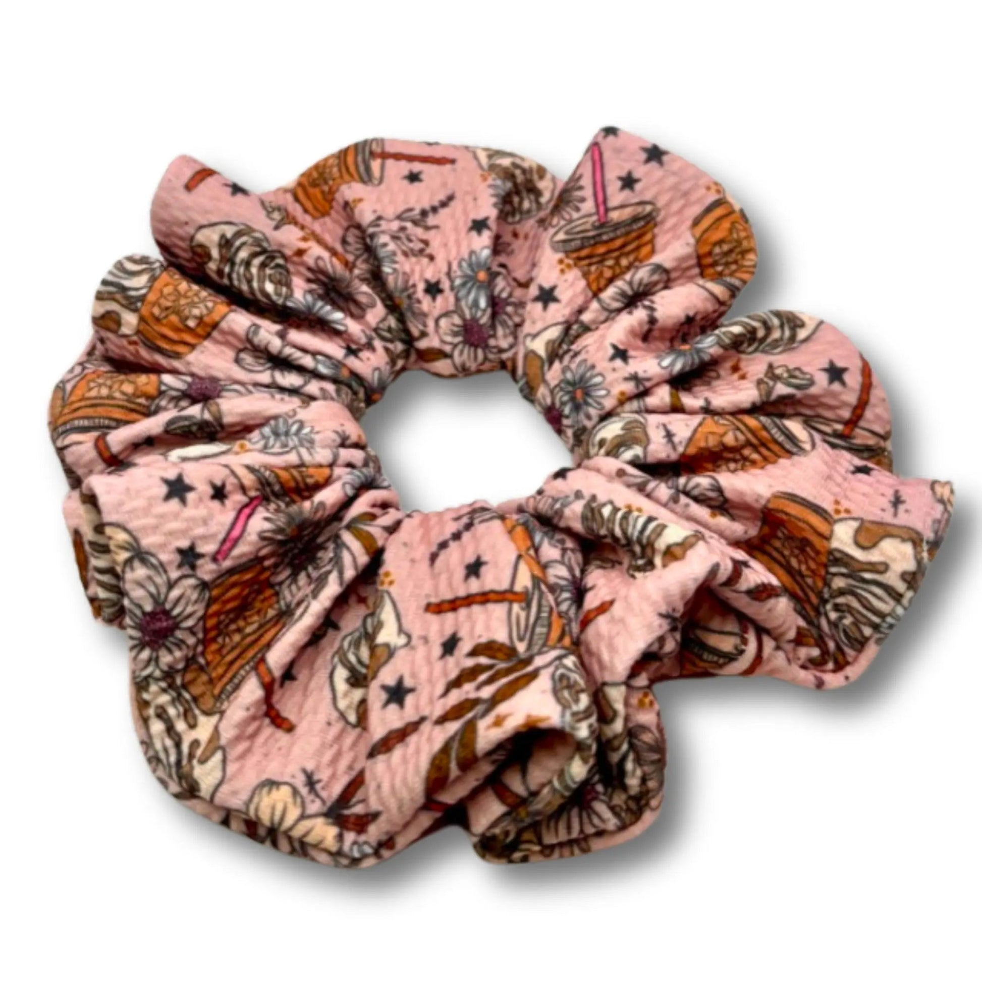 Floral Iced Coffee Bullet Scrunchie Enchanted Scrunch