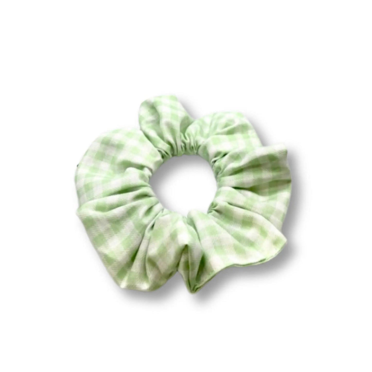 Mini Mint Green Gingham Spring Scrunchie Enchanted Scrunch