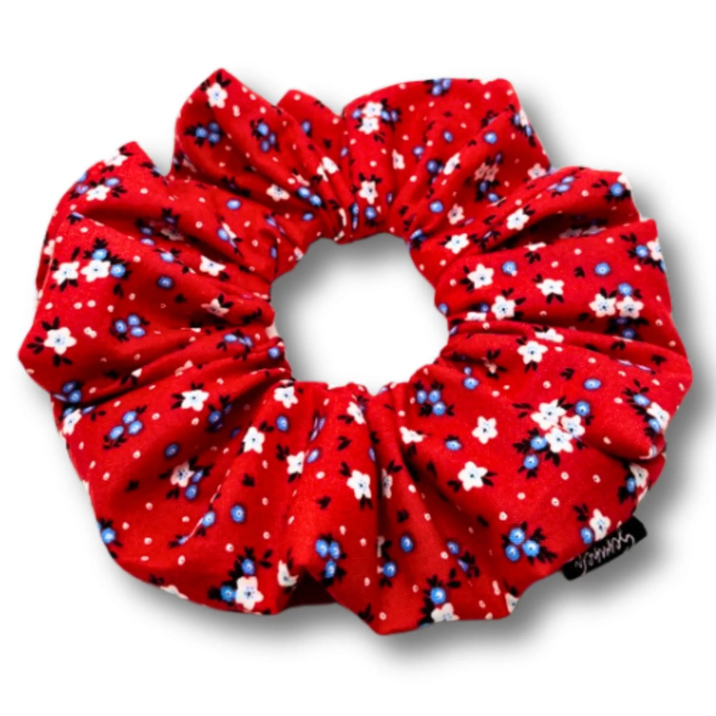 Red Floral Patriotic Scrunchie Enchanted Scrunch