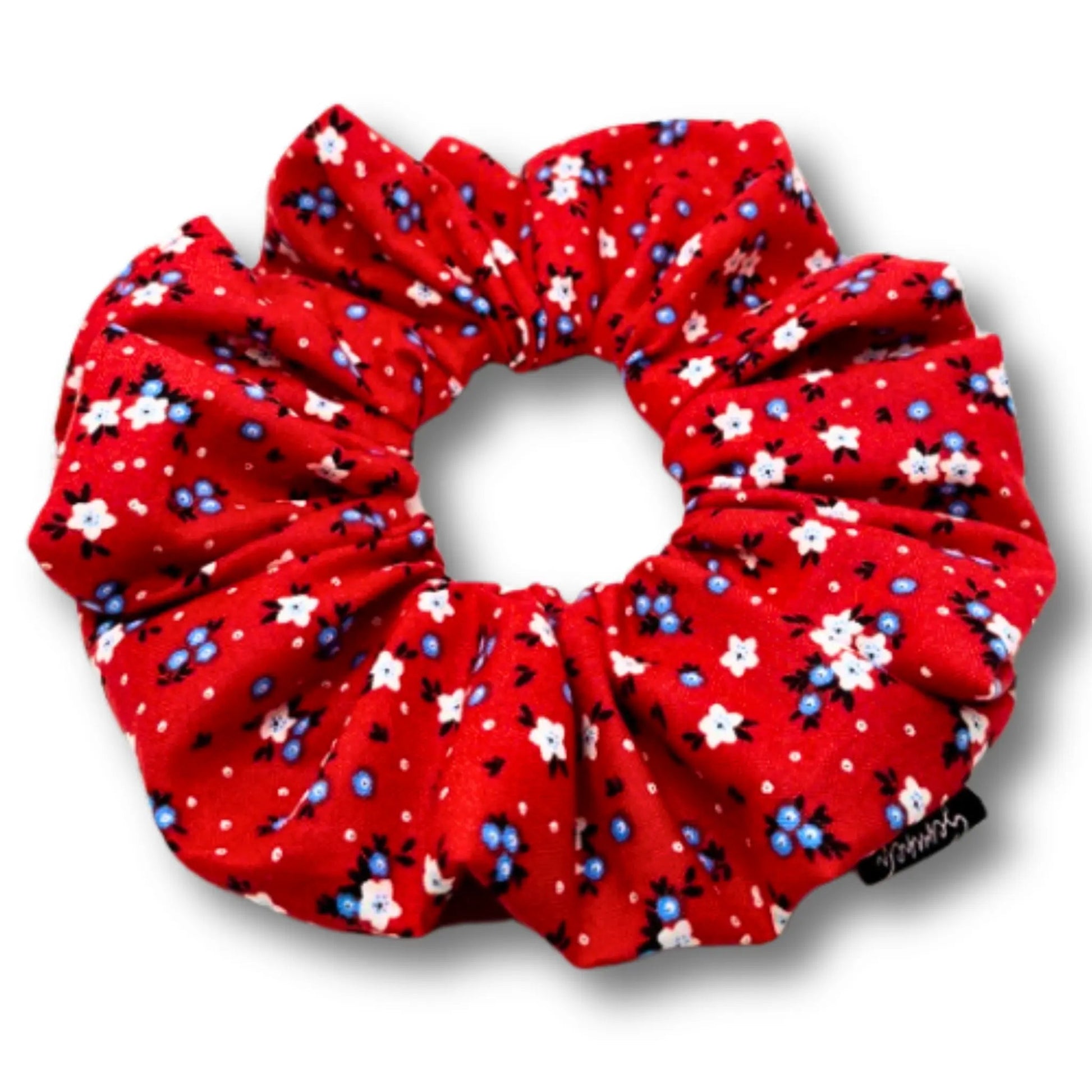 Red Floral Patriotic Scrunchie Enchanted Scrunch
