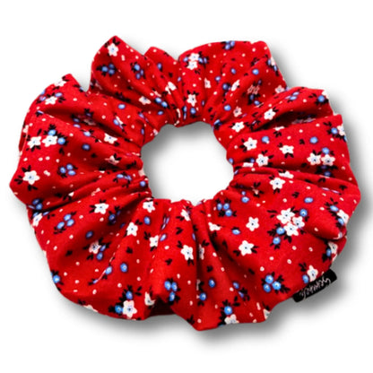 Red Floral Patriotic Scrunchie Enchanted Scrunch