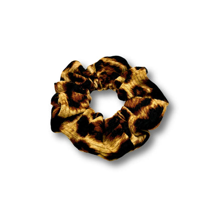 Mini Brown Cheetah Ribbed Scrunchie Enchanted Scrunch