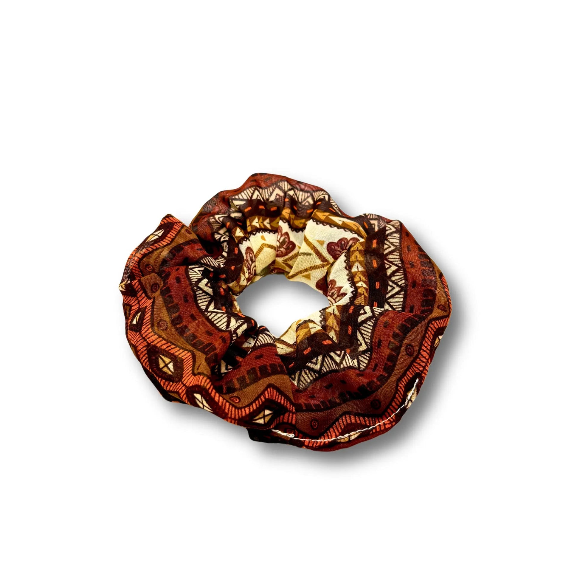 Mini Brown Geometric Scrunchie Enchanted Scrunch