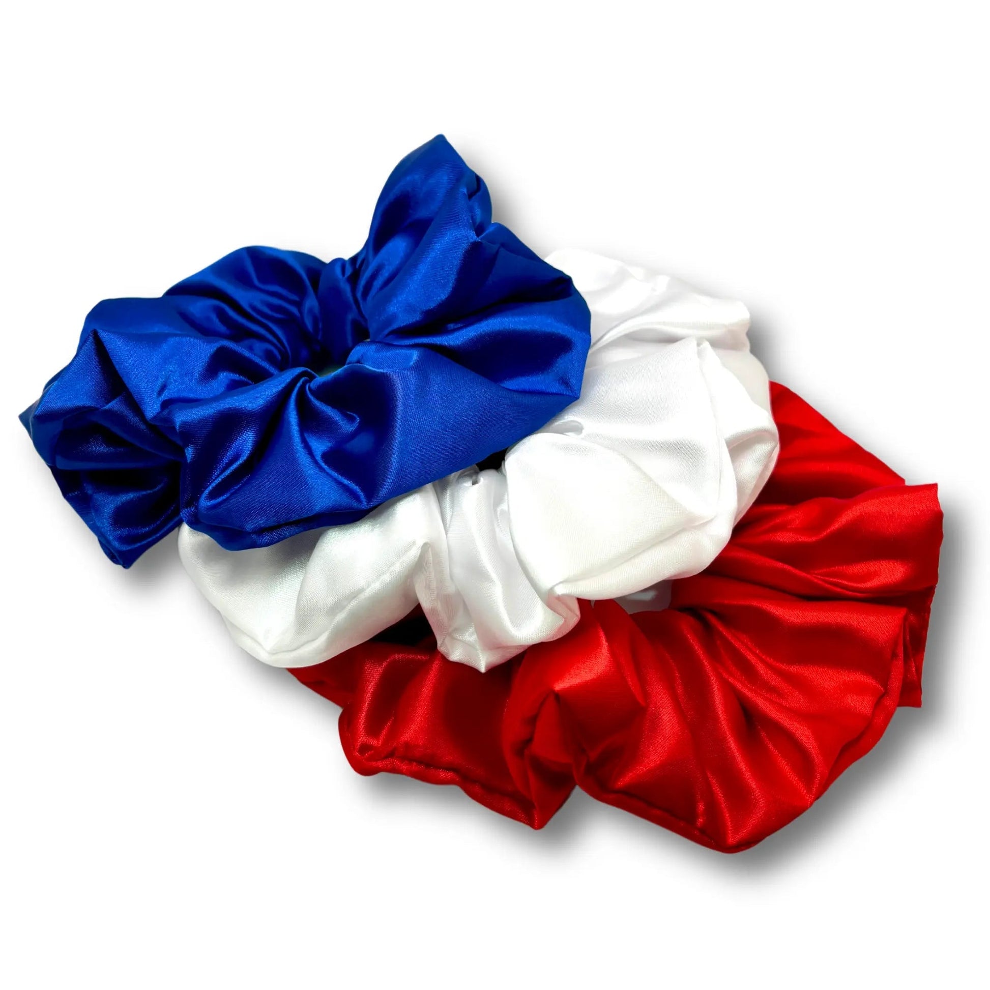 Silk Red, White, & Blue Scrunchie Trio Enchanted Scrunch