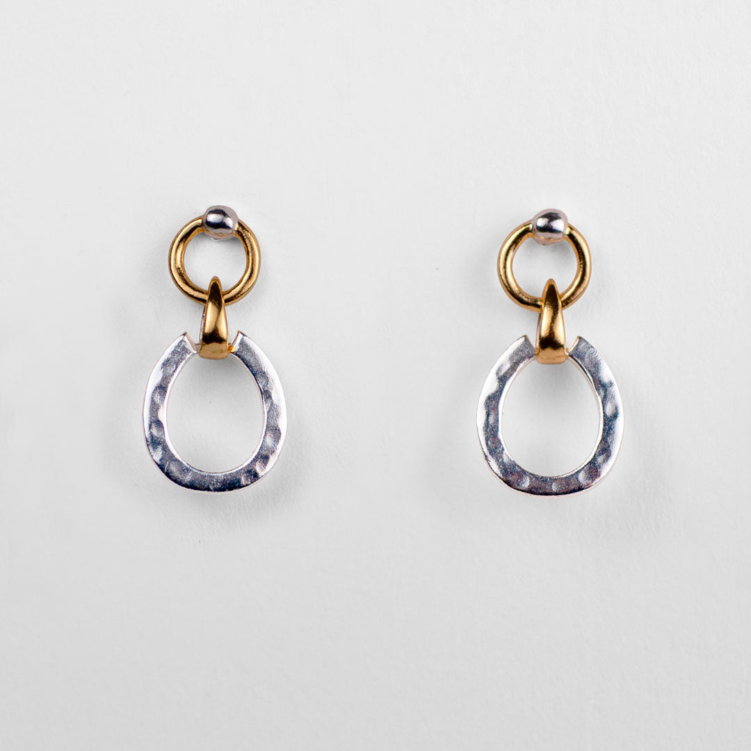 Equinox - Equestrian Horseshoe Earring Two Tone Urban-Equestrian