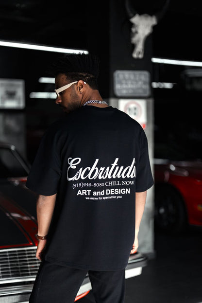 Escbrstudio Graphic Cotton Tee / Chill Now Art Design T-Shirt Withinblack