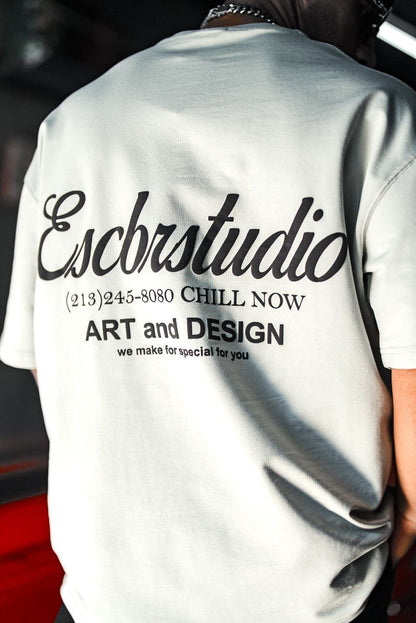 Escbrstudio Graphic Cotton Tee / Chill Now Art Design T-Shirt Withinblack