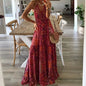 Bohemian High Waisted V-neck Floral Dress