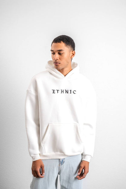 Ethnic Embroidered Oversized Hoodie Sweatshirt Withinblack