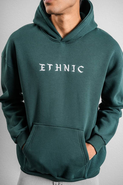 Ethnic Embroidered Oversized Hoodie Sweatshirt Withinblack