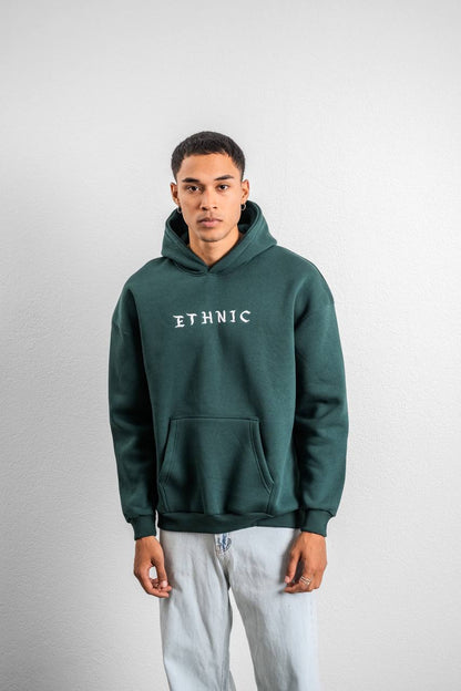 Ethnic Embroidered Oversized Hoodie Sweatshirt Withinblack