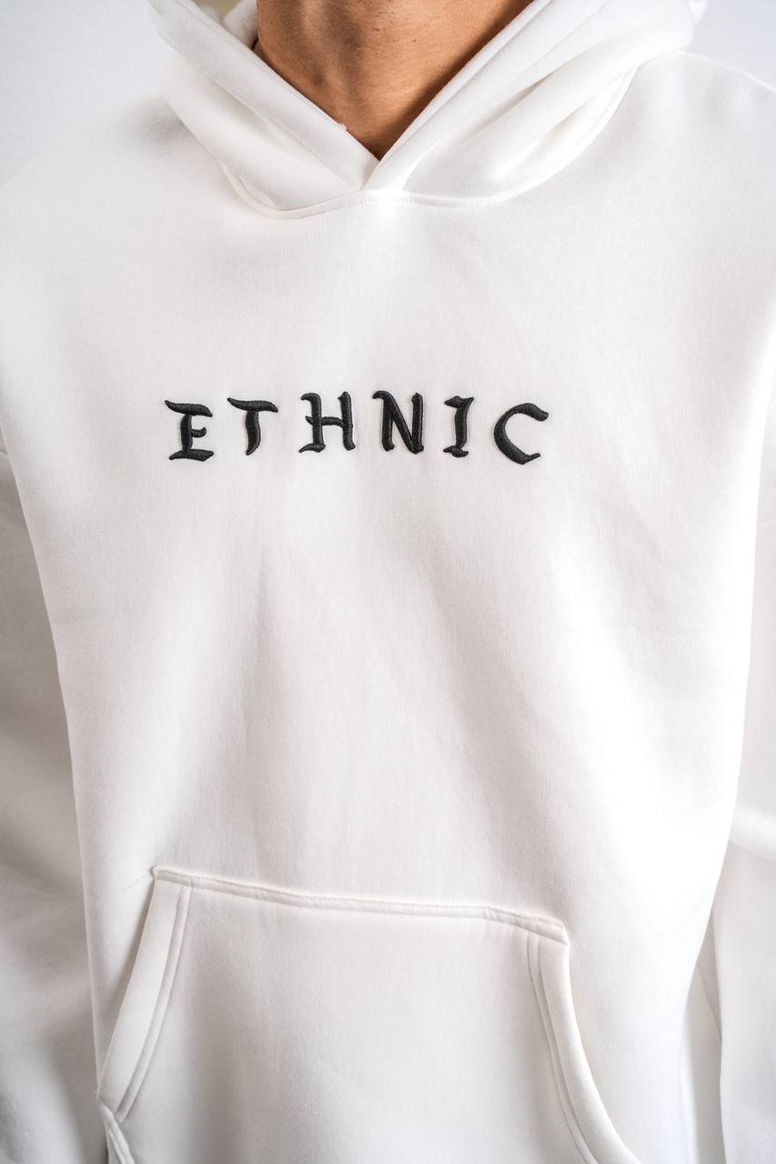 Ethnic Embroidered Oversized Hoodie Sweatshirt Withinblack