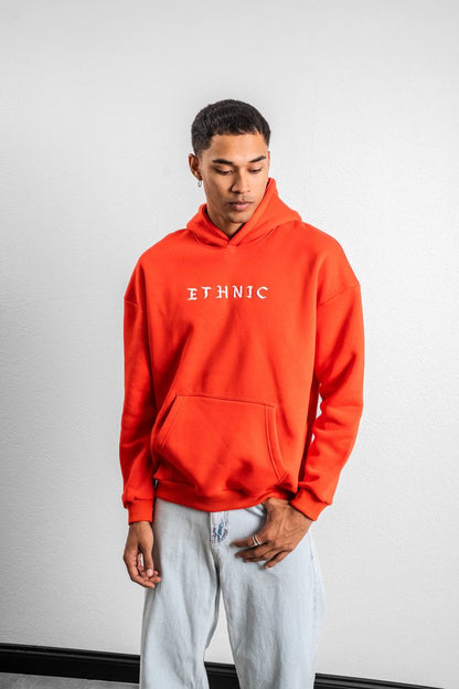 Ethnic Embroidered Oversized Hoodie Sweatshirt Withinblack
