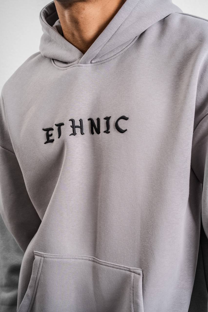 Ethnic Embroidered Oversized Hoodie Sweatshirt Withinblack