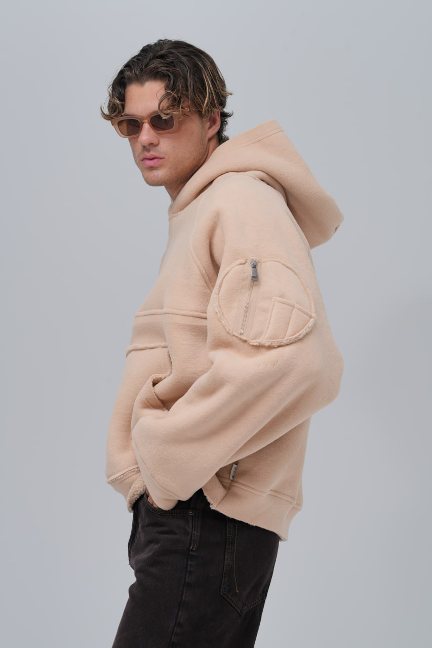 Exposed Seam Fleece Hoodie Withinblack