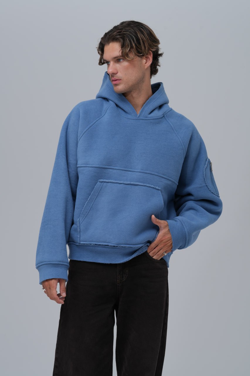 Exposed Seam Fleece Hoodie Withinblack