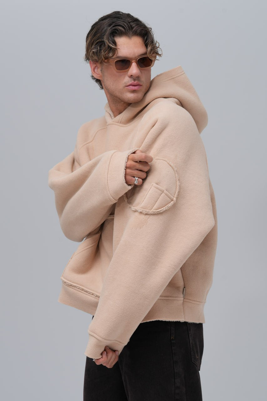 Exposed Seam Fleece Hoodie Withinblack