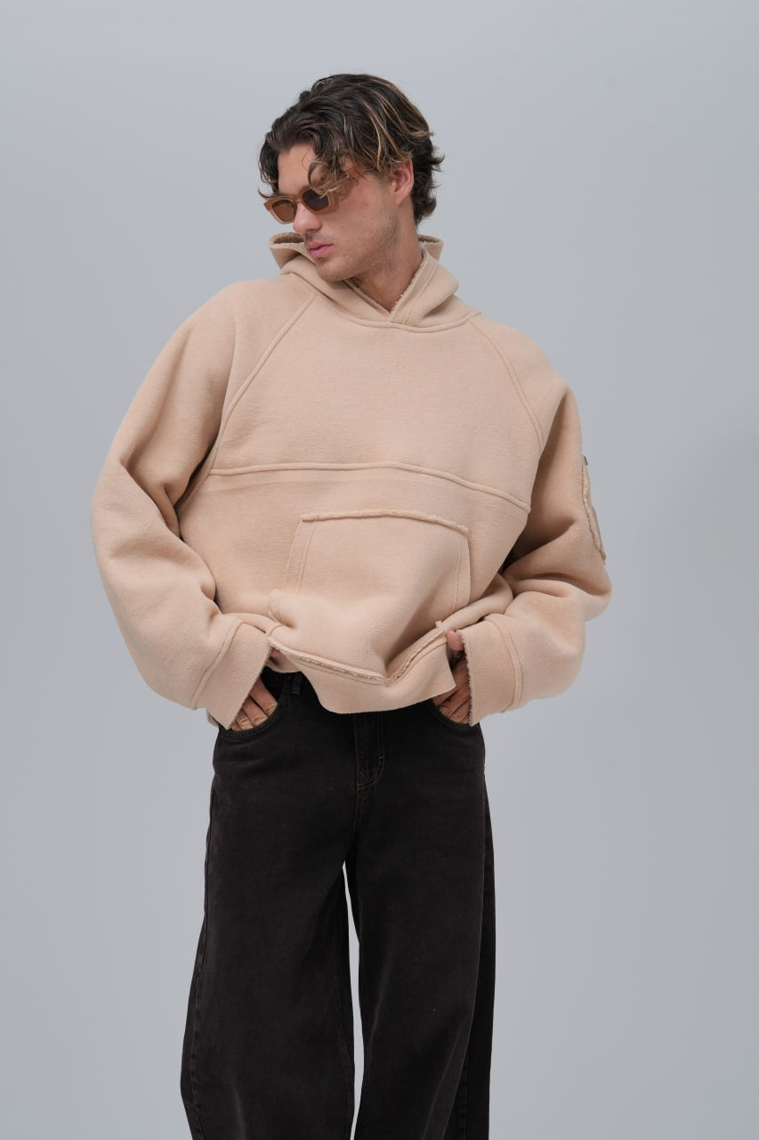 Exposed Seam Fleece Hoodie Withinblack
