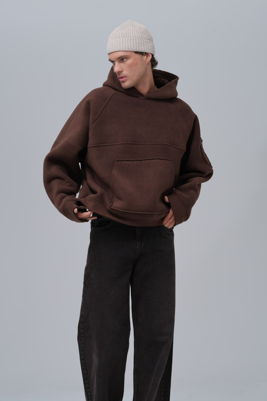 Exposed Seam Fleece Hoodie Withinblack