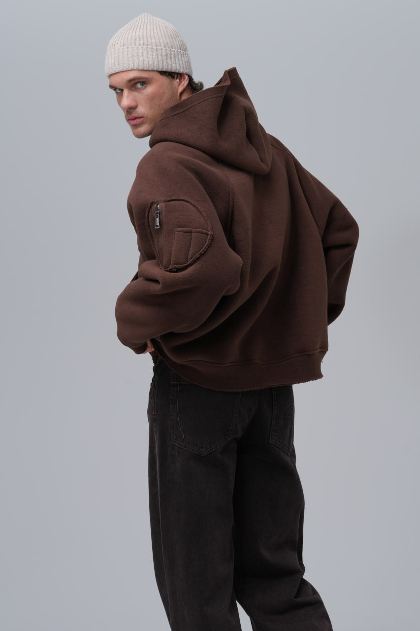Exposed Seam Fleece Hoodie Withinblack