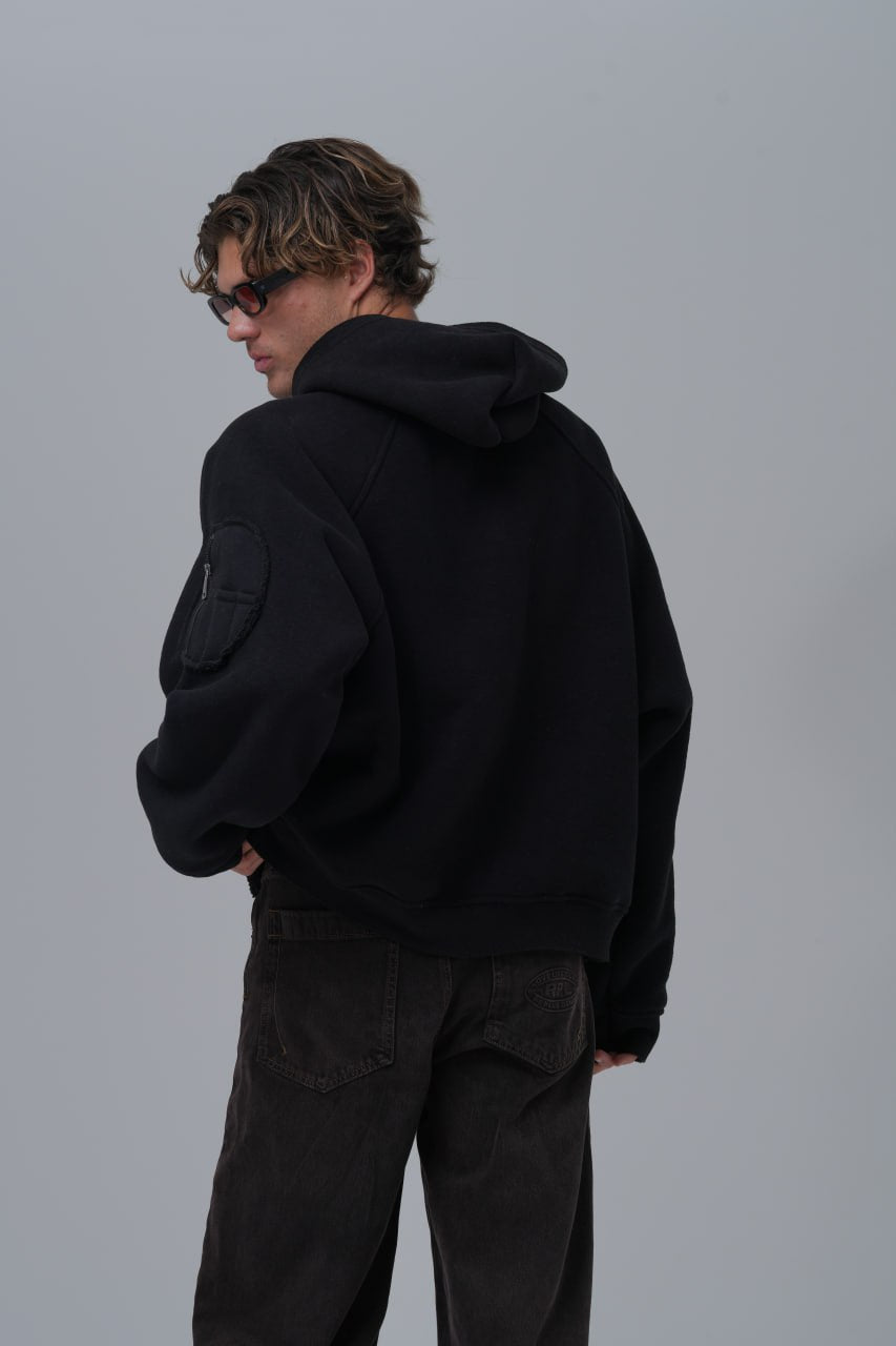Exposed Seam Fleece Hoodie Withinblack