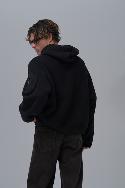 Exposed Seam Fleece Hoodie Withinblack