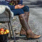 Vintage Ride Leather Boots - Stylish Retro Riding Boots for Trendy Women Country in My Heart