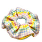 Pastel Gingham Flowers Spring Bullet Scrunchie Enchanted Scrunch