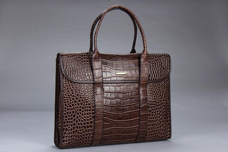 Exotic Croco Leather Laptop Bag - Luxury Genuine Cowhide for Stylish Women Country in My Heart