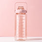 Sports water cup portable large capacity 2000ml plastic cup with straw scale men and women kettle water cup