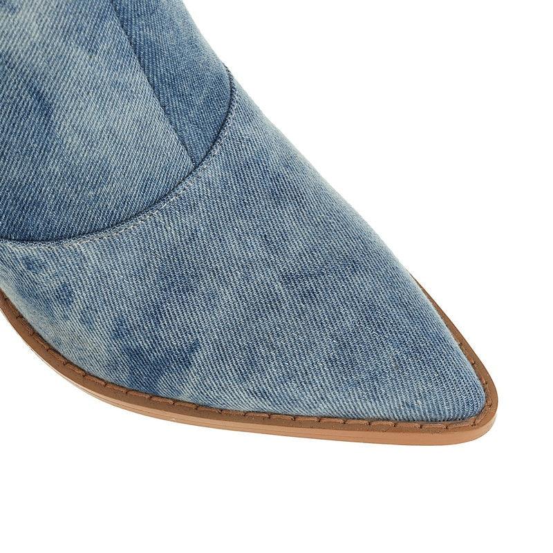 Tie Dye Denim Knee-High Cowgirl Boots Country in My Heart