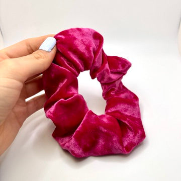 Mini Bright Pink Crushed Velvet Scrunchie Enchanted Scrunch