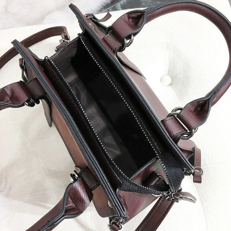 Vintage Leather Handbag Shoulder Bag | Luxury Handcrafted with Zipper Closure Country in My Heart