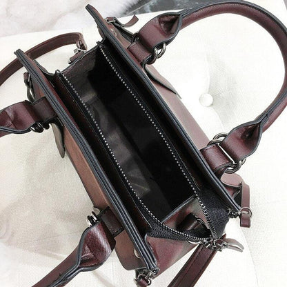 Vintage Leather Handbag Shoulder Bag | Luxury Handcrafted with Zipper Closure Country in My Heart