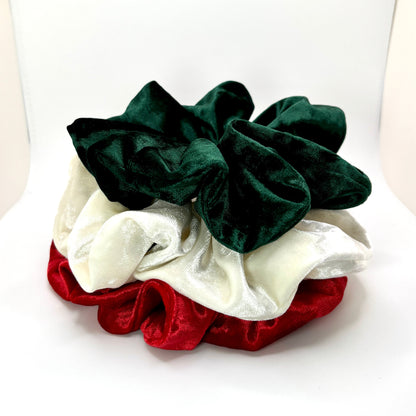 Christmas Crushed Velvet Scrunchie Trio Enchanted Scrunch
