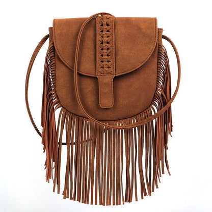 Dakota Tasseled Boho Leather Bag - Trendy Large Tassel Shoulder Bag Country in My Heart