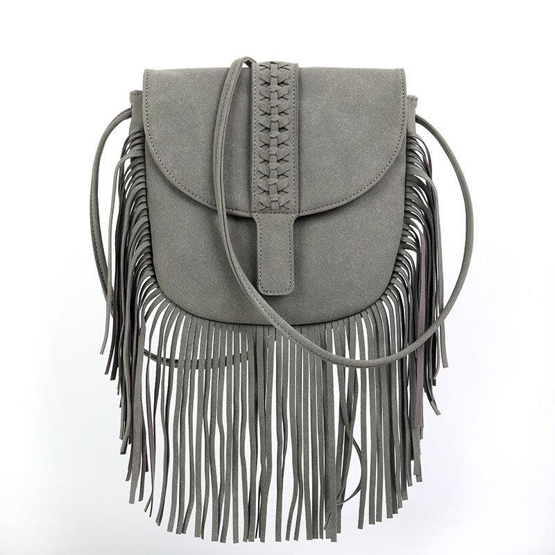 Dakota Tasseled Boho Leather Bag - Trendy Large Tassel Shoulder Bag Country in My Heart