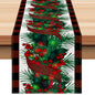 New red and black checkered table flag Christmas red fruit printed tablecloth TV cabinet decoration tablecloth home fabric