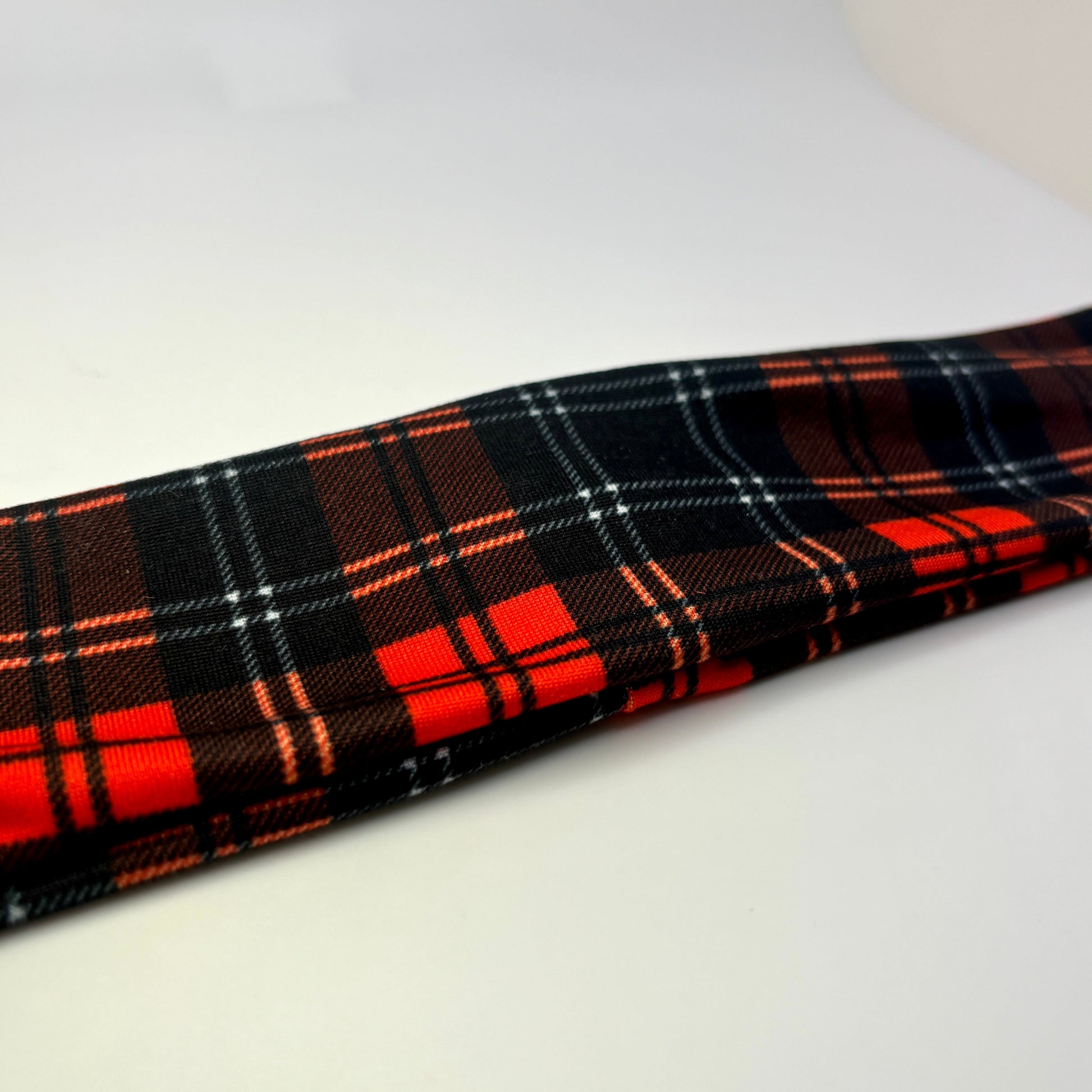 Red and Black Plaid Christmas Headband Enchanted Scrunch