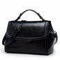 Luxury Genuine Leather Fashion Handbag for Cowgirls - Premium Black & Retro Brown Country in My Heart
