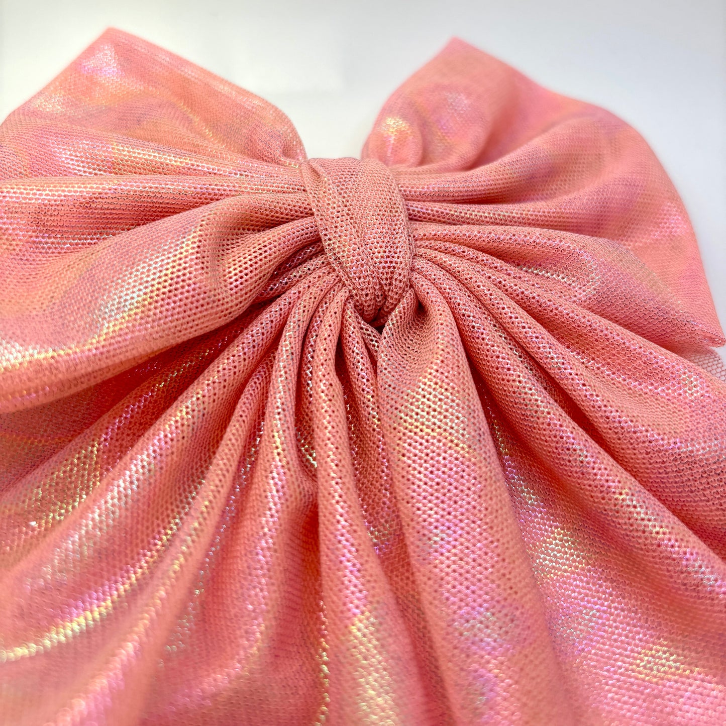 Iridescent Pink Long Tail Bow Enchanted Scrunch