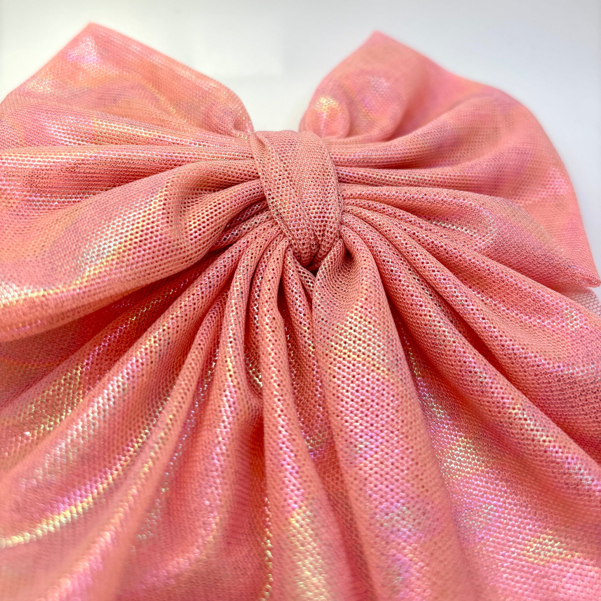 Iridescent Pink Long Tail Bow Enchanted Scrunch