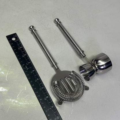 CREATIVE CO-OP Stainless Steel & Mango Wood Bar Tools w/ Stand Set of 5 DG0238 PayWut