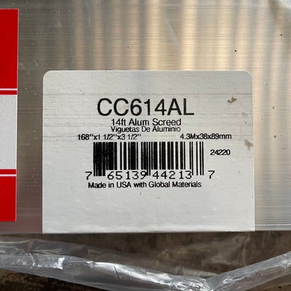 KRAFT TOOL CO. Striker Screed 168”x3-1/2”x1-1/2” ALUMINUM CC612AL PayWut