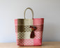 Pink & Gold Medium Woven Tote MexiMexi