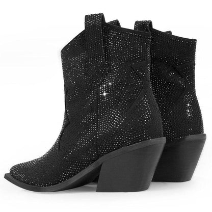 Women’s Rhinestone Encrusted Bootie Style Cowboy Boots Country in My Heart